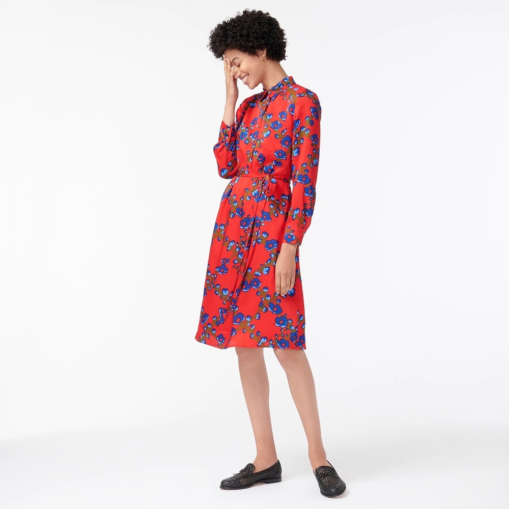 J.Crew A-line shirtdress in lattice floral